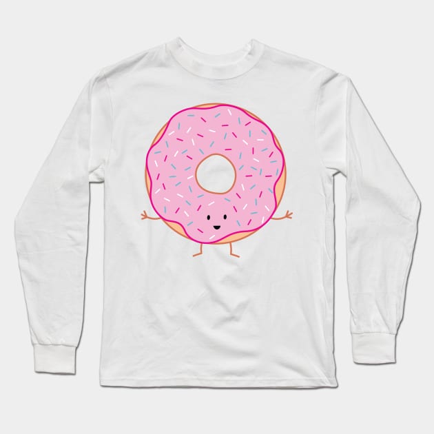 Pink Sprinkled Donut | by queenie's cards Long Sleeve T-Shirt by queenie's cards